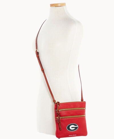 Collegiate University of Georgia Triple Zip Crossbody