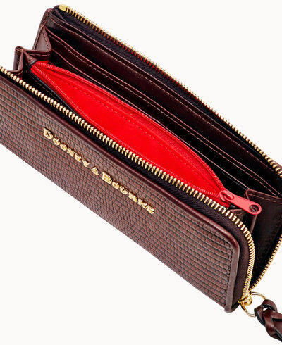 Embossed Lizard Zip Clutch