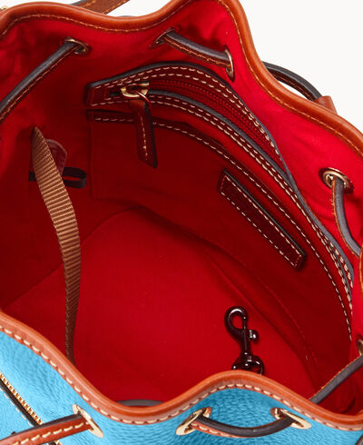 Pebble Grain Small Drawstring Crossbody