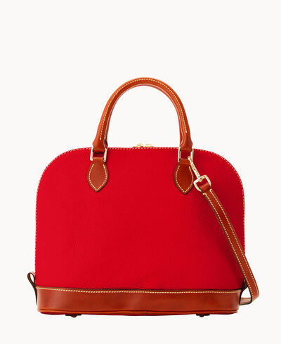 Pebble Grain Zip Zip Satchel