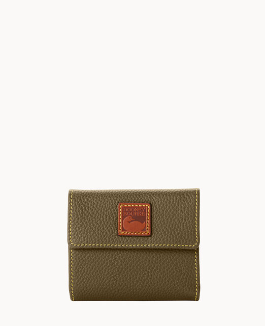 Pebble Grain Small Flap Credit Card Wallet