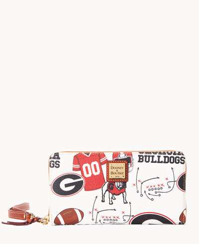 Collegiate Georgia Large Zip Around Wristlet