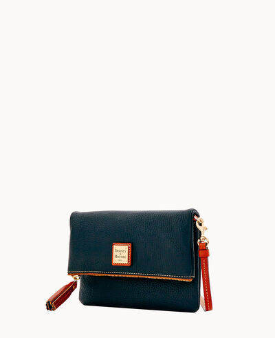 Pebble Grain Foldover Zip Crossbody