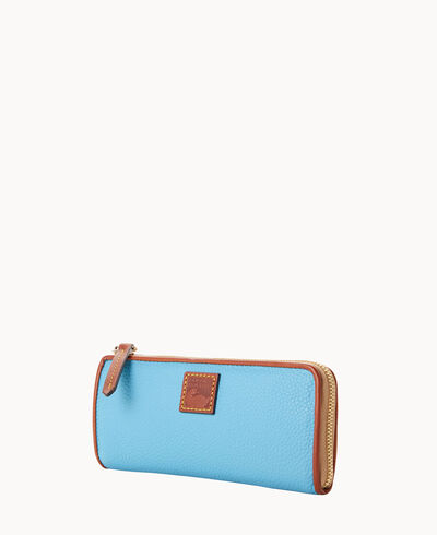 Pebble Grain Zip Clutch Wristlet