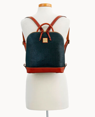 Embossed Lizard Zip Pod Backpack