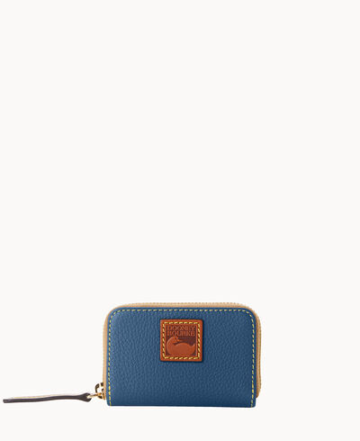 Pebble Grain Zip Around Credit Card Case