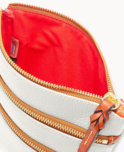Pebble Grain North South Triple Zip