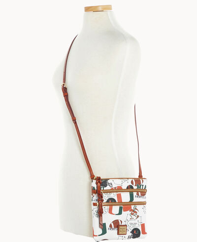 Collegiate University of Miami North South Triple Zip Crossbody