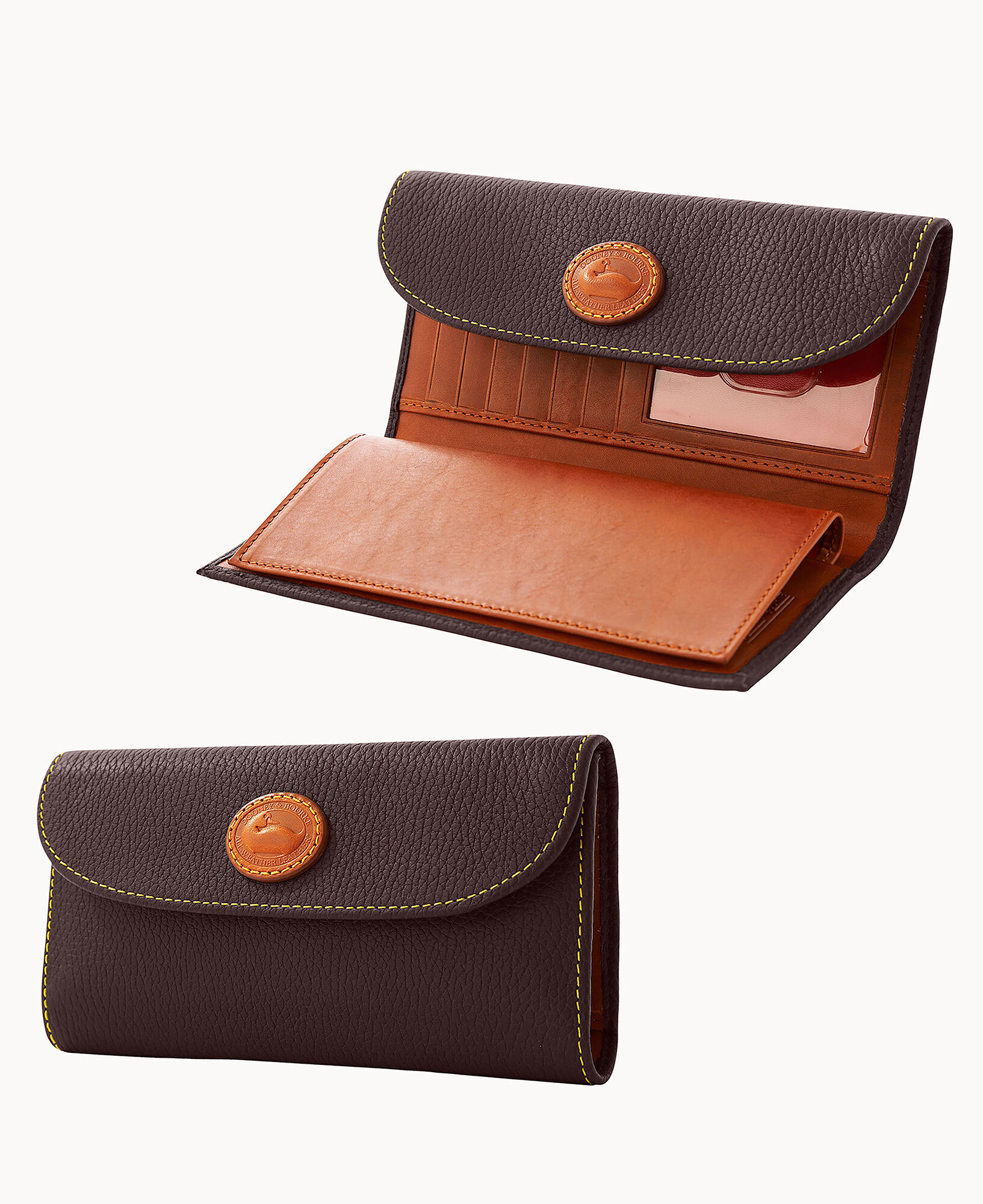 Dooney Bourke All Weather Leather 2 Checkbook Clutch