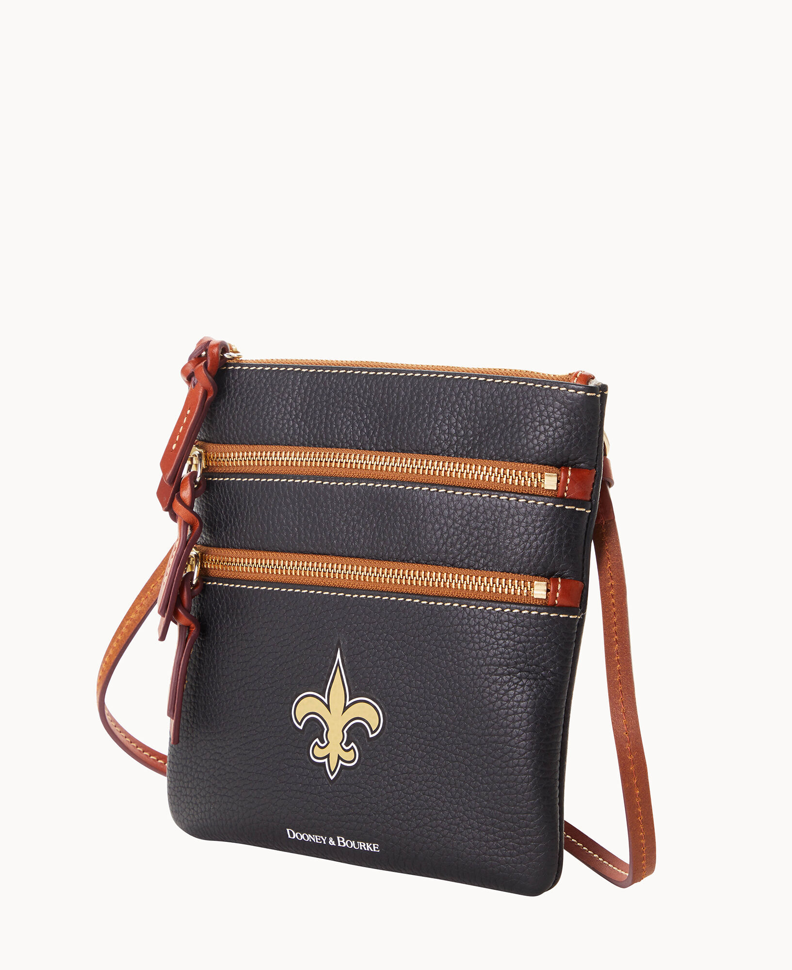 Women's Dooney & Bourke New Orleans Saints Triple-Zip Crossbody Bag