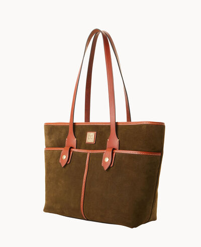 Suede Double Pocket Tote