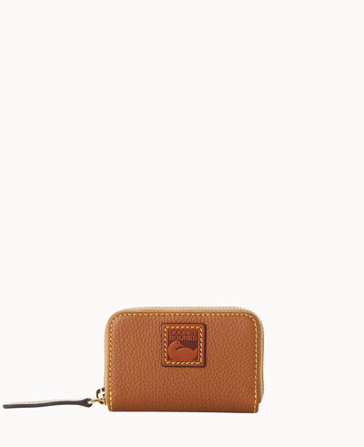 Pebble Grain Zip Around Credit Card Case