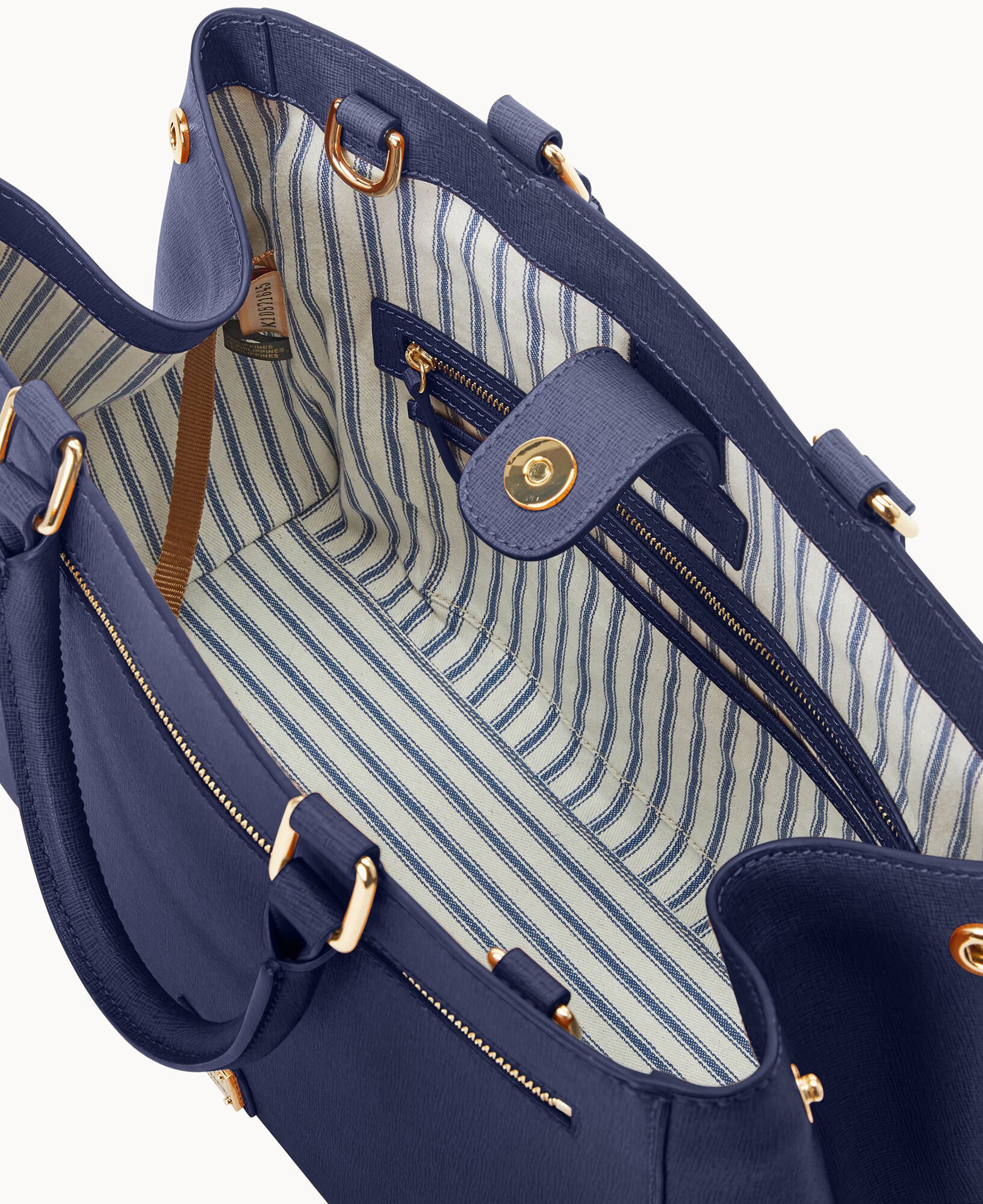 Saffiano zip satchel sales