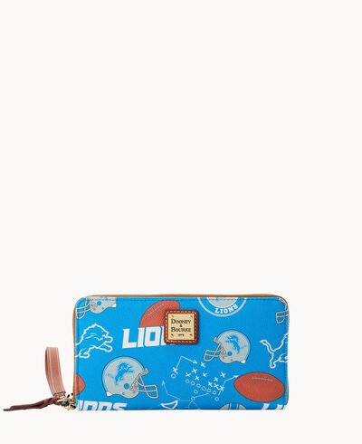 NFL Lions Large Zip Around Wristlet
