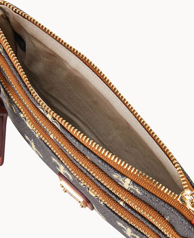 NFL Saints Triple Zip Wristlet