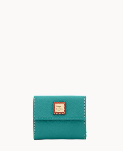 Pebble Grain Small Flap Credit Card Wallet