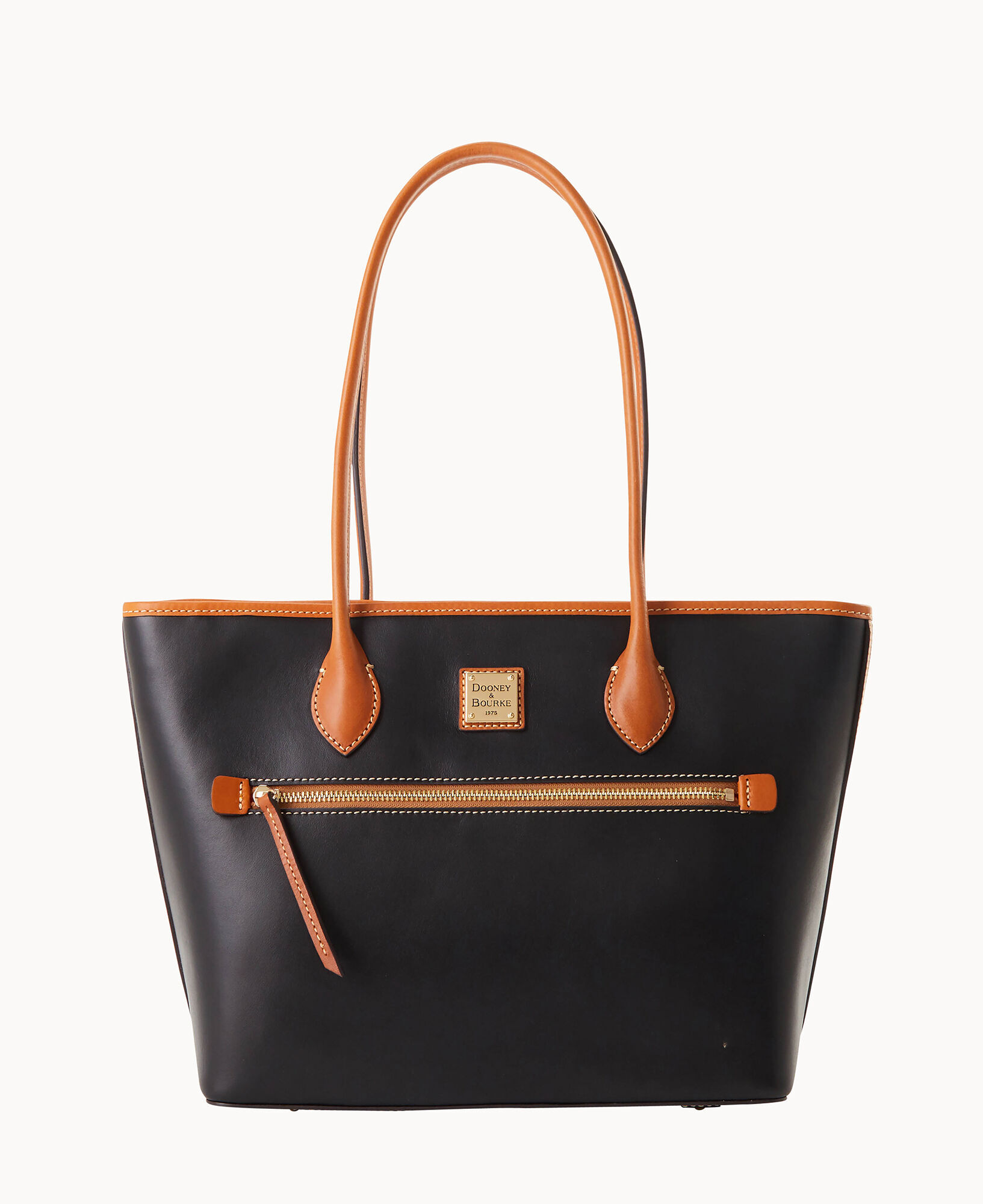 Dooney and bourke black leather tote best sale