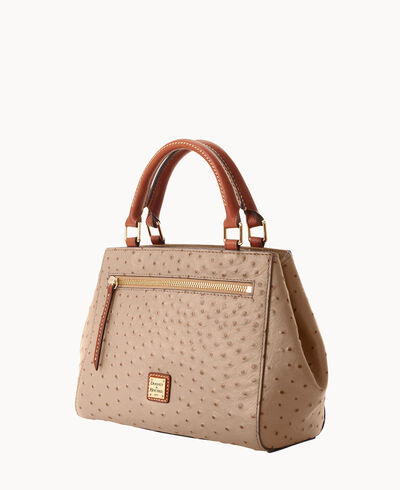 Ostrich Small Zip Satchel