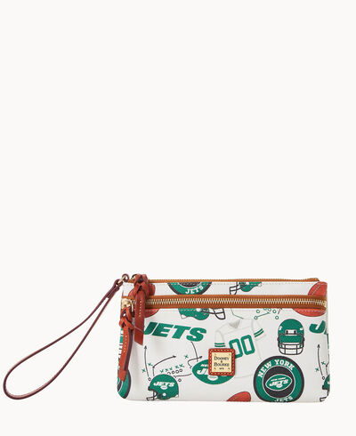 NFL Jets Double Zip Wristlet