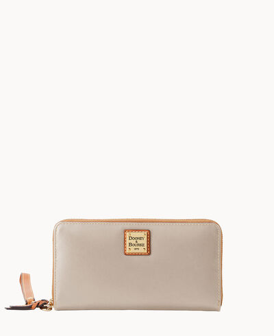 Wexford Leather Large Zip Around Wristlet Crossbody
