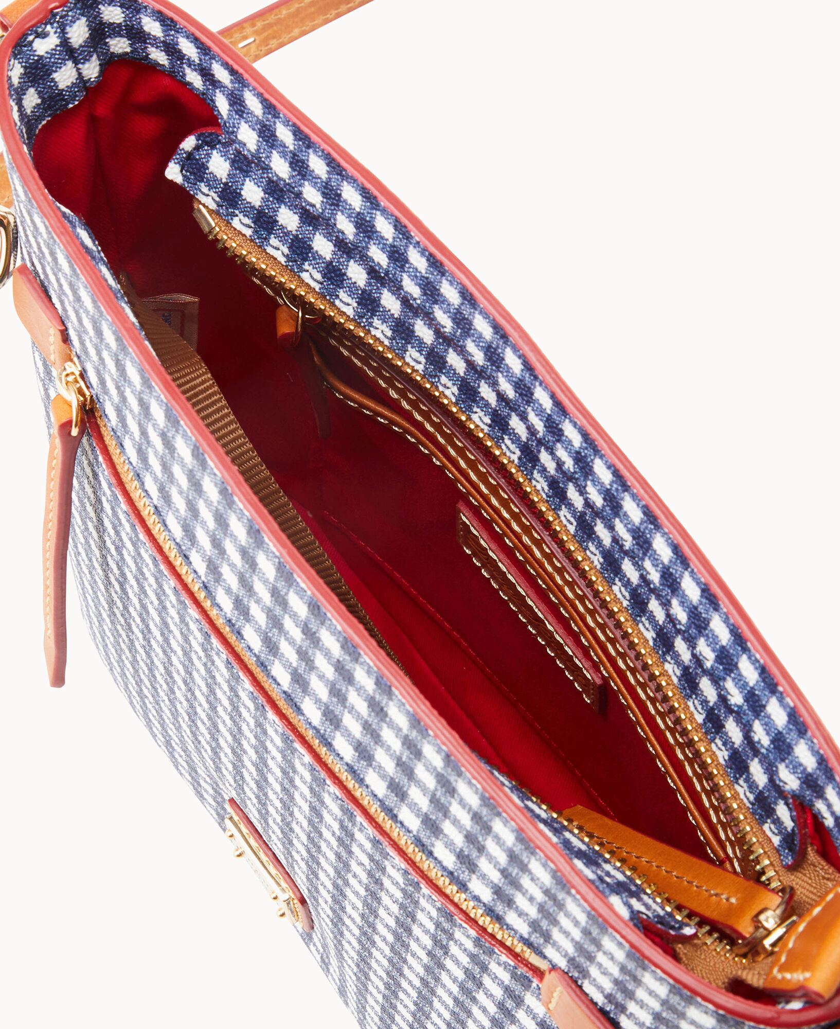 Gingham Zip Crossbody