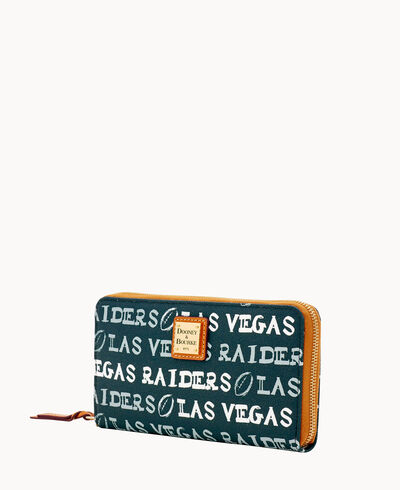 NFL Raiders Large Zip Around Wristlet