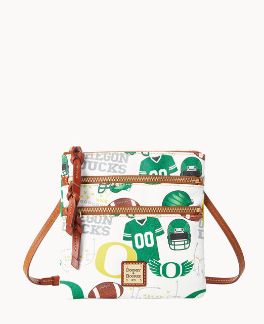Collegiate University of Oregon North South Triple Zip Crossbody