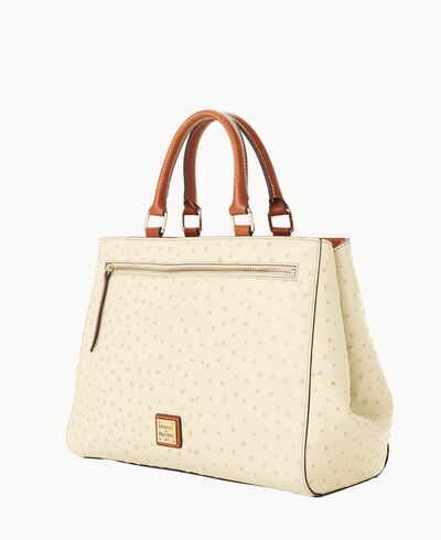 Ostrich Zip Satchel