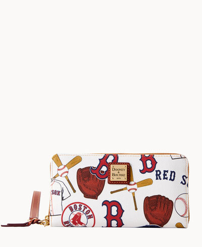 MLB Red Sox Large Zip Around Wristlet