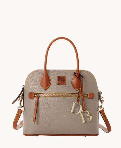 Pebble Grain Domed Satchel