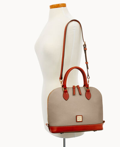 Pebble Grain Zip Zip Satchel