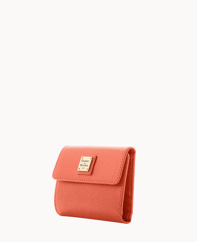 Saffiano Small Flap Credit Card Wallet