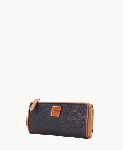 Pebble Grain Zip Clutch Wristlet