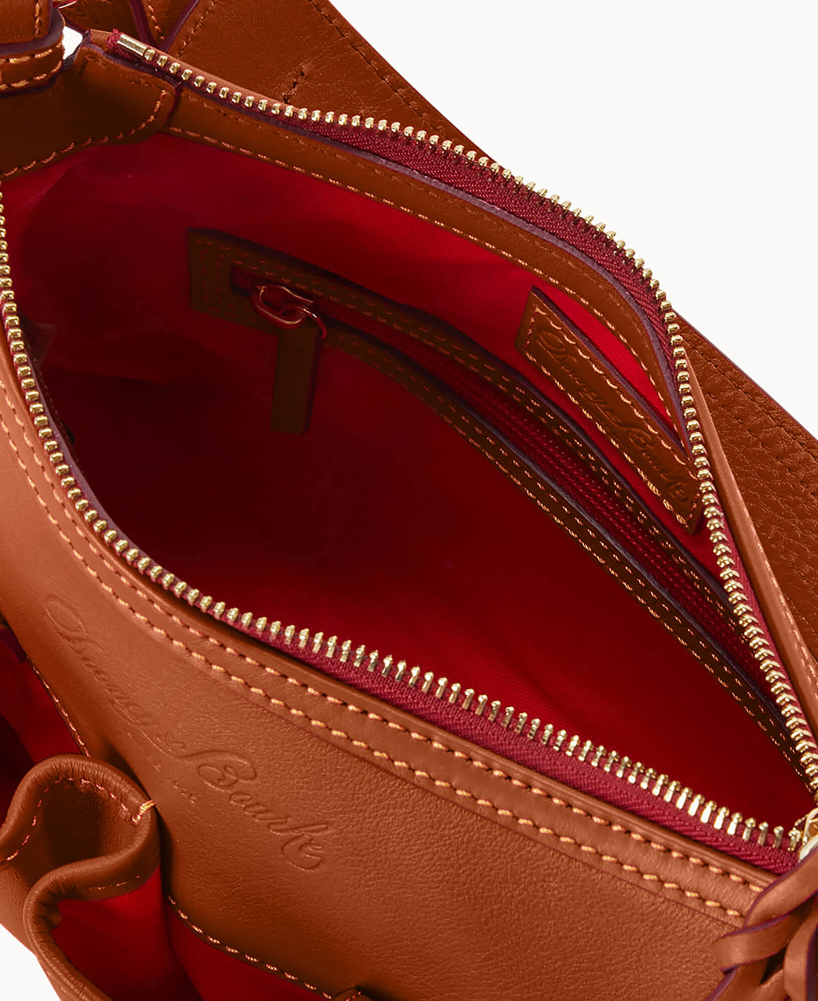 Dooney Bourke Handbag Purse Leather Red/brown Shoulder Bag
