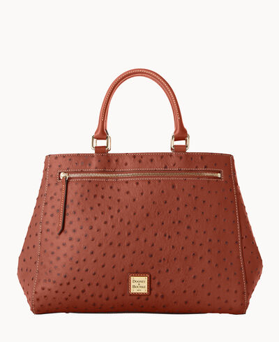 Ostrich Zip Satchel