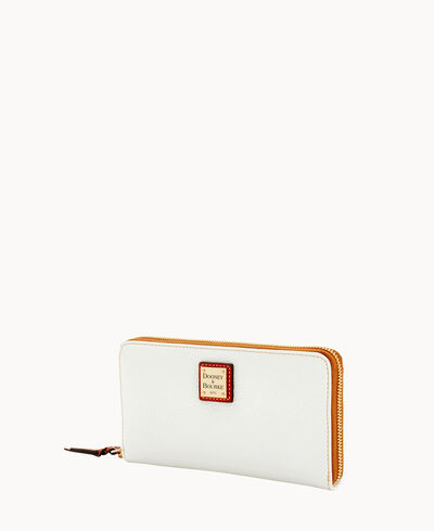 Pebble Grain Large Zip Around Wristlet