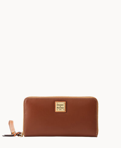 Wexford Leather Large Zip Around Wristlet Crossbody