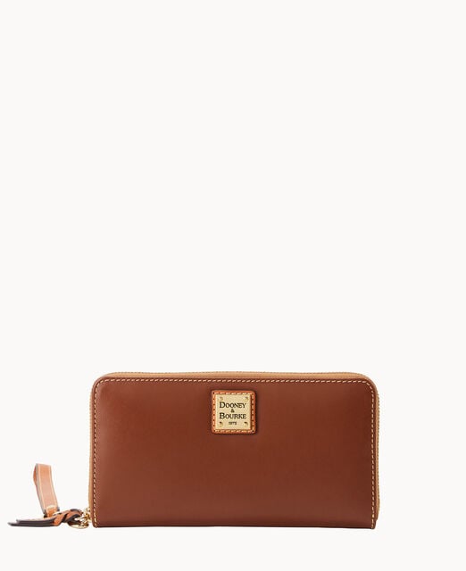 Wexford Leather Large Zip Around Wristlet Crossbody