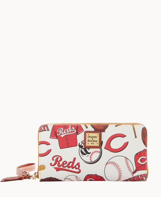 MLB Reds Large Zip Around Wristlet