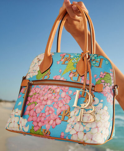 Hydrangea Monogram Domed Satchel