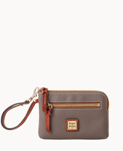 Pebble Grain Zip Around Wristlet