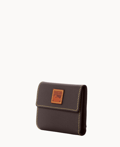Pebble Grain Small Flap Credit Card Wallet