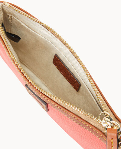 Pebble Grain Large Slim Wristlet