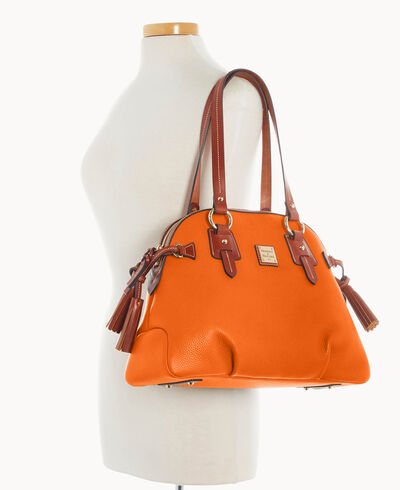 Pebble Grain Domed Satchel