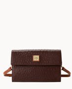 Ostrich East West Flap Shoulder Bag