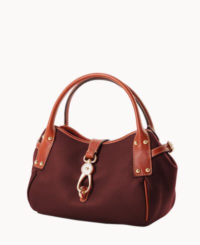 Pebble Grain Small Logo Lock Satchel