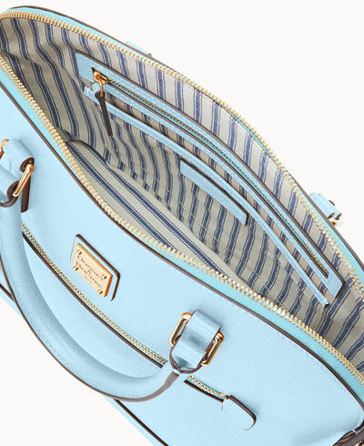 Saffiano Domed Zip Satchel