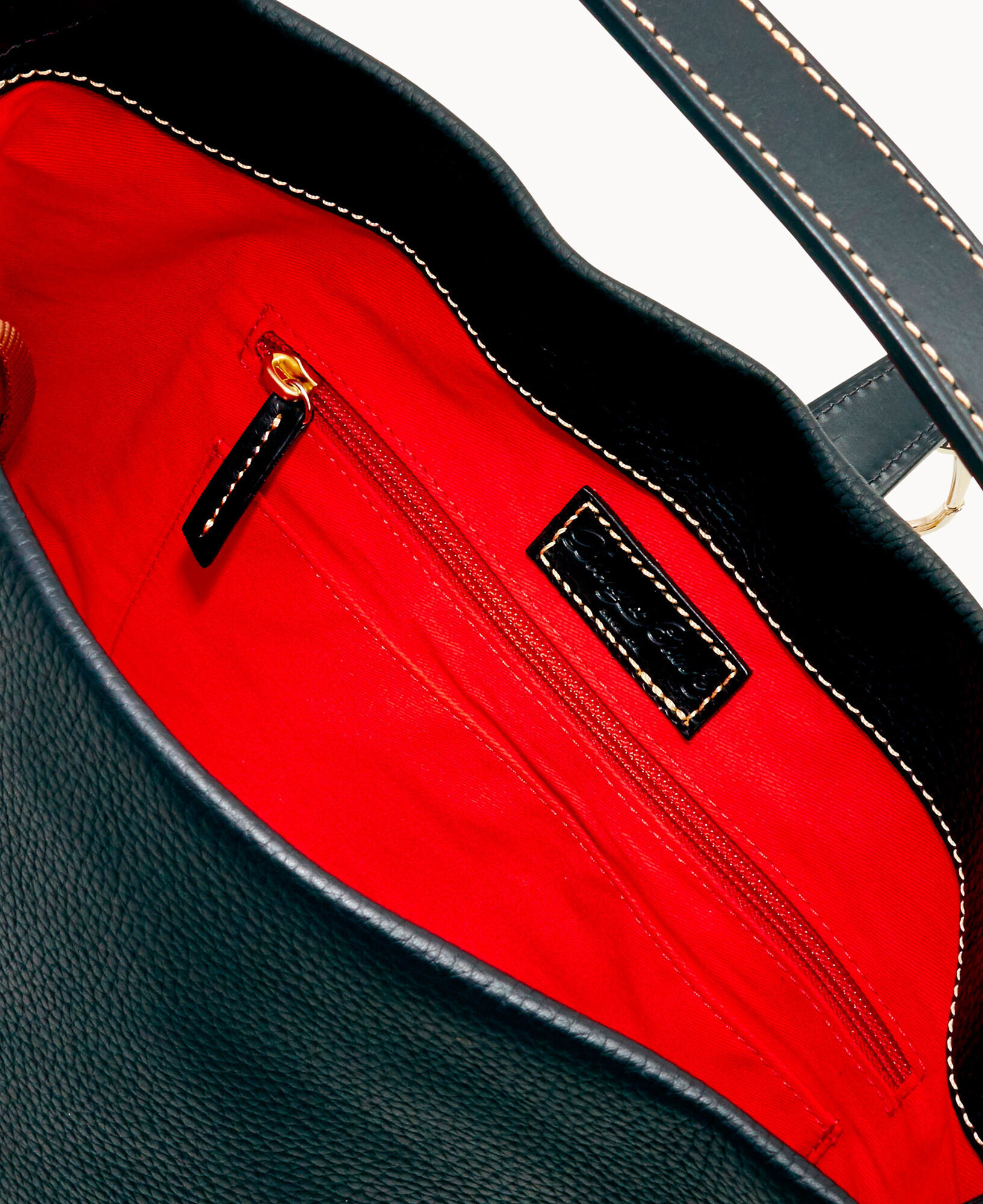 Dooney Bourke Pebble Grain Small Logo Lock Shoulder Bag