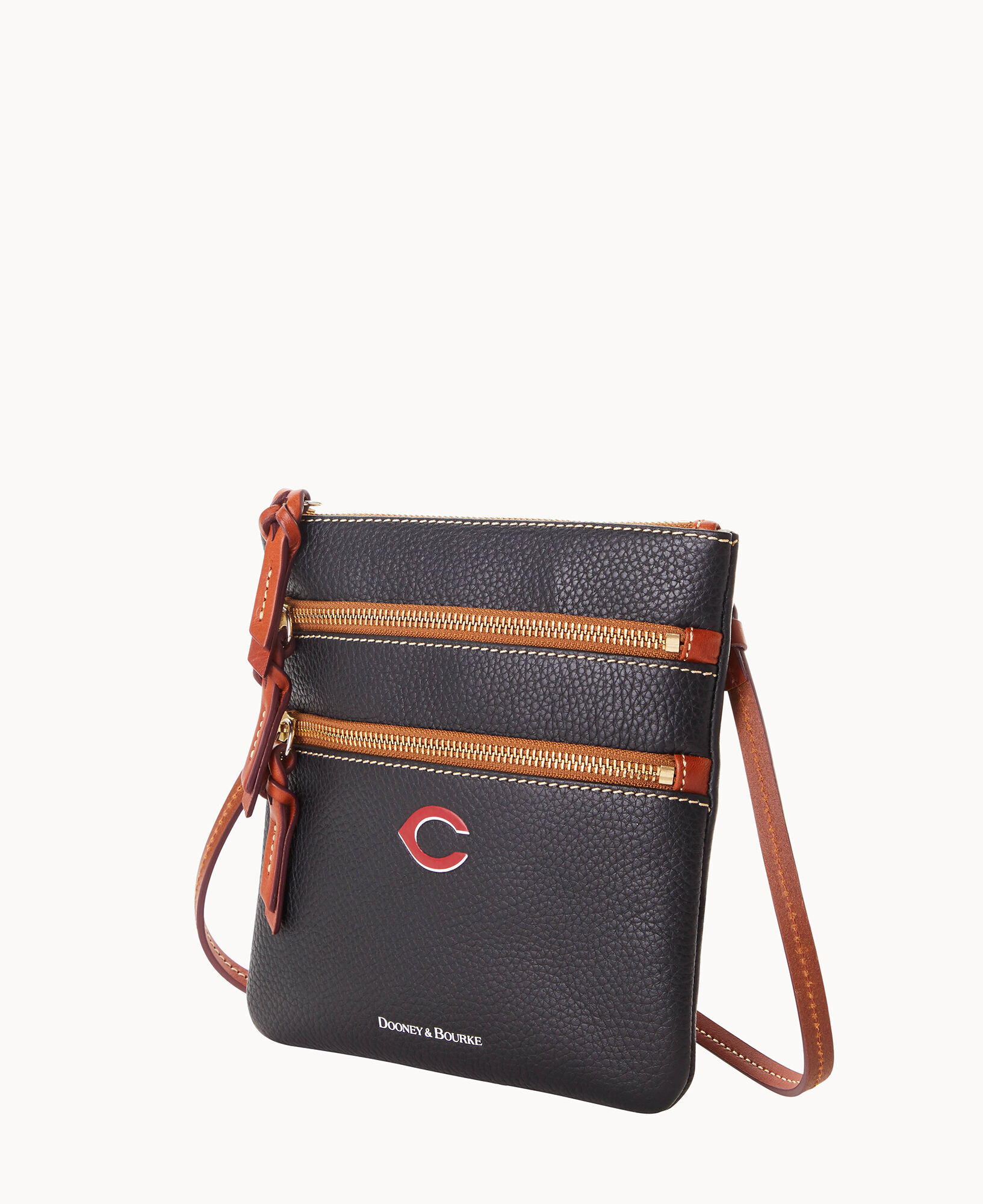 Dooney and bourke pebble leather triple zip crossbody deals