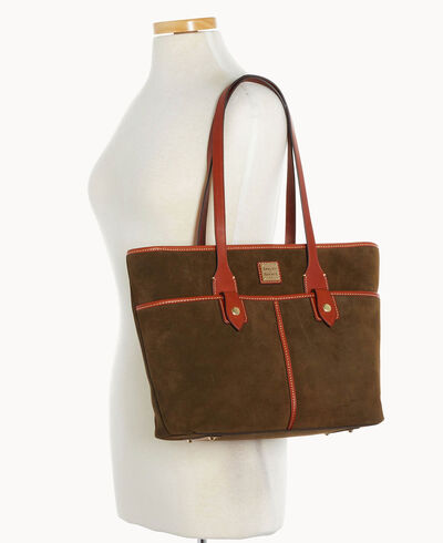 Suede Double Pocket Tote